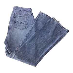 St. Johns Bay Bootcut Jeans Womens Size 16 Blue Denim Distressed 5 Pocket Style